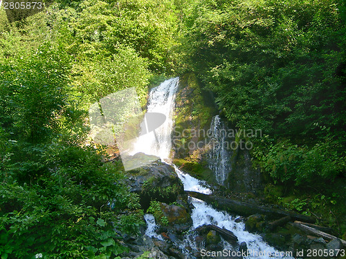 Image of Beautiful falls on the mountain river in Abkhazia.