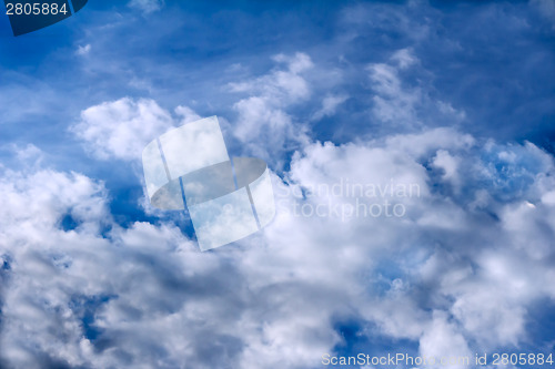 Image of Blue sky and white fluffy clouds.