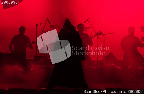 Image of Rock singer in the image of evil 