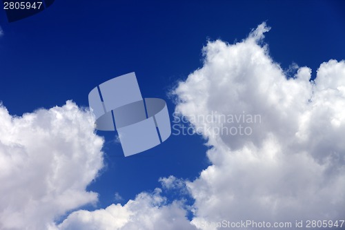 Image of Blue sky with clouds at nice day