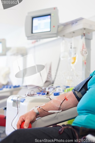 Image of Blood donor at donation.