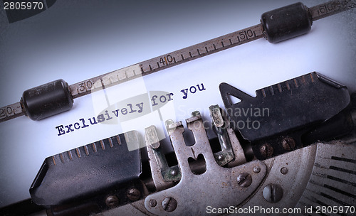 Image of Vintage inscription made by old typewriter