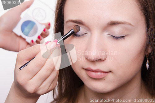 Image of Beautiful model paint eyelids