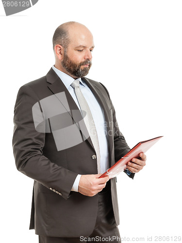 Image of business man with red folder