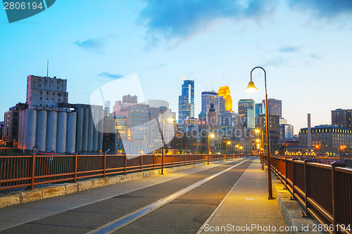 Image of Downtown Minneapolis, Minnesota at night time