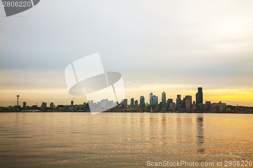 Image of Downtown Seattle cityscape in the morning