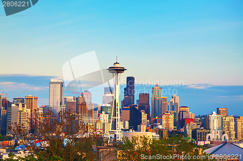 Image of Downtown Seattle as seen from the Kerry park