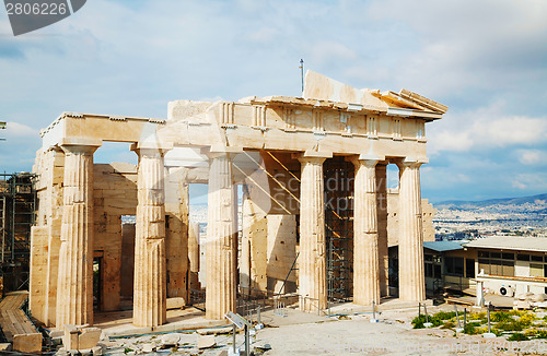 Image of Propylaea at Acropolis in Athens, Greece