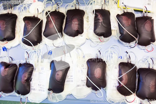 Image of Blood transfusion bags.