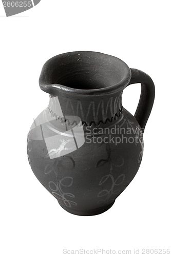 Image of very old black clay pot