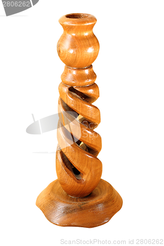 Image of wooden rustic candle holder