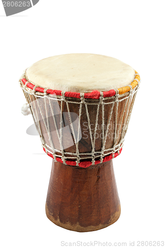 Image of african djembe on white background