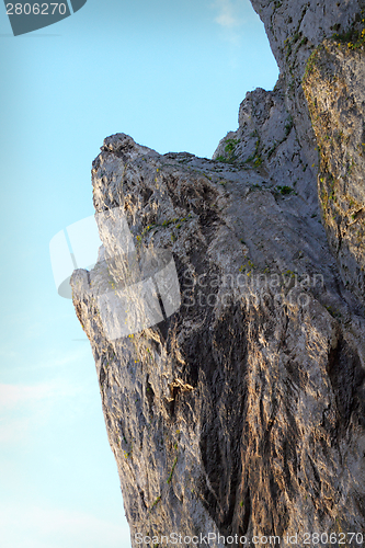 Image of big limestone climbing wall