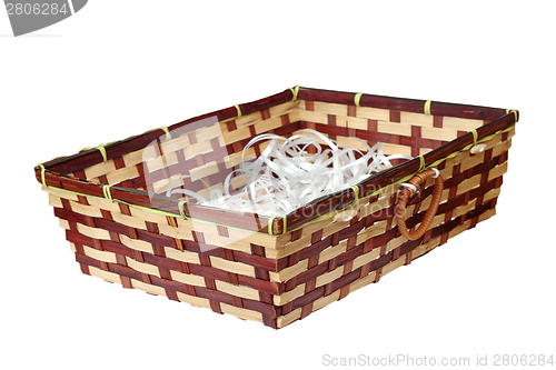 Image of wattle basket on white