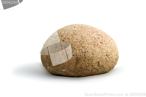 Image of round stone on white background