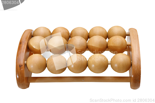 Image of wood feet massager on white