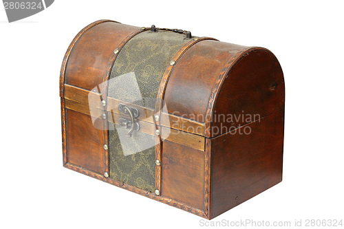 Image of vintage wooden box on white