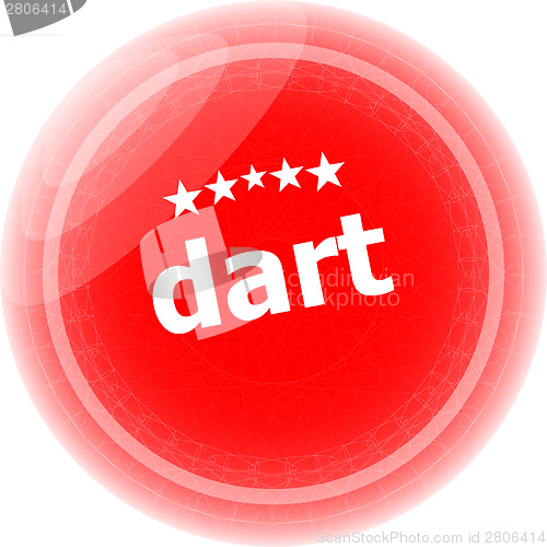 Image of dart word red web button, label, icon