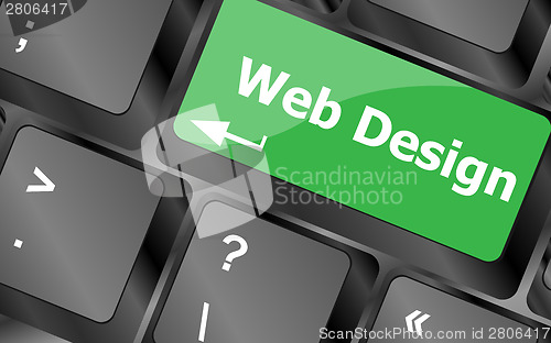 Image of Web design text on a button keyboard key