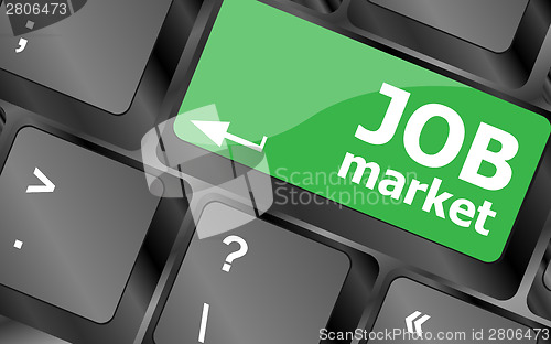 Image of Job market key on the computer keyboard