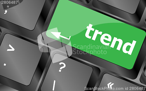Image of Trend button on computer keyboard, business concept