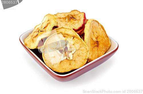 Image of Apple slices of dried in bowl