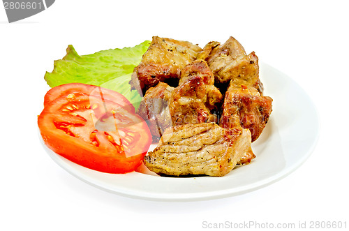 Image of Meat fried with tomatoes