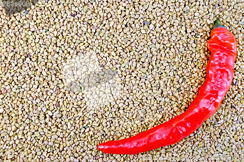 Image of Fenugreek texture with hot pepper