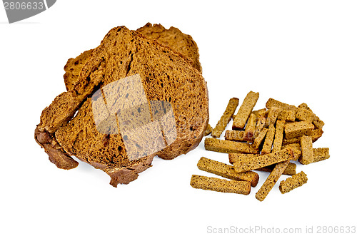 Image of Rye bread homemade with croutons