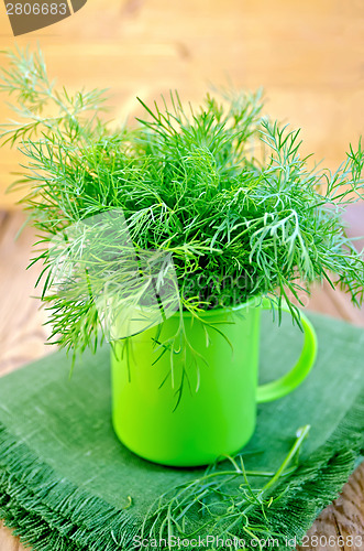 Image of Dill fresh in a green mug