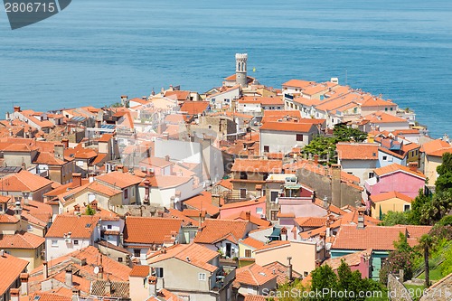 Image of Picturesque old town Piran, Slovenia.