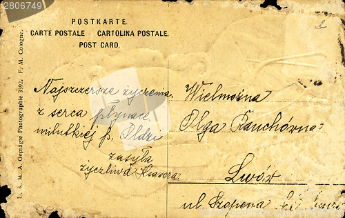 Image of Vintage postcard with handwritten message