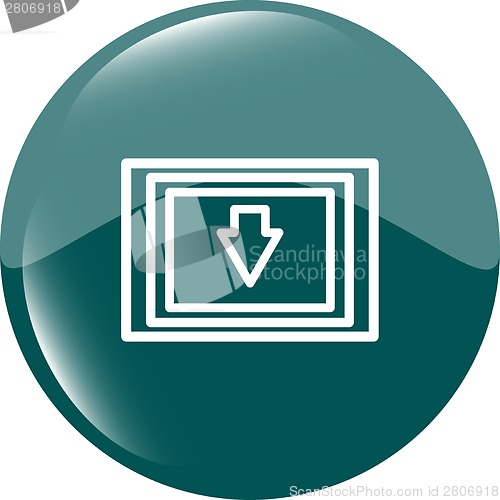 Image of Download web button with arrow and folder