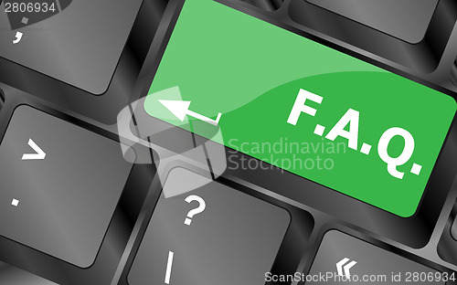 Image of keyboard with faq button - business concept