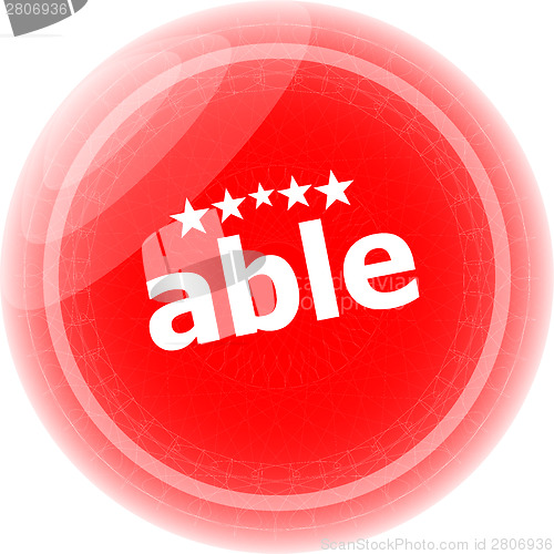 Image of able word stickers icon button isolated on white