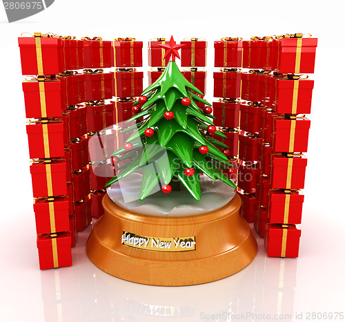 Image of Christmas tree and gifts