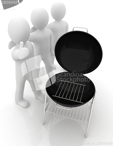 Image of 3d man with barbeque