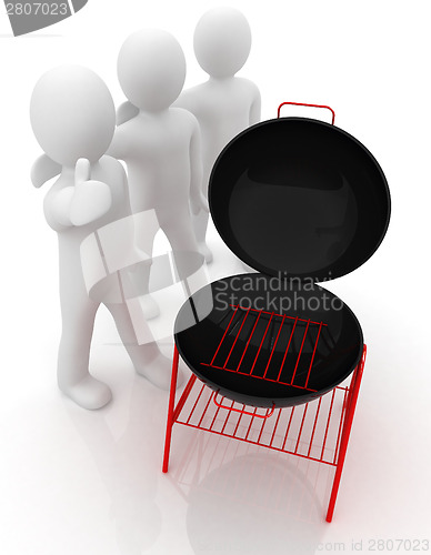 Image of 3d man with barbeque