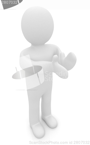 Image of 3d man isolated on white. Series: human emotions - clapping