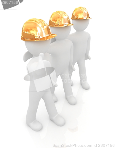 Image of 3d mans in a hard hat with thumb up 