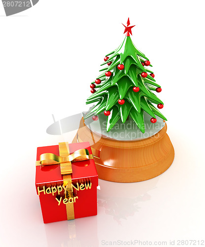 Image of Christmas tree and gift