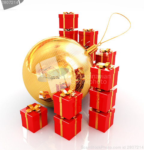 Image of Bright christmas gifts and toys