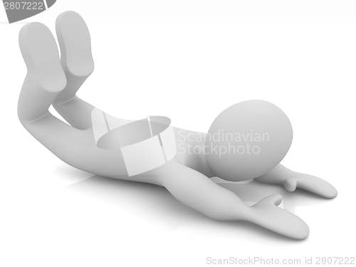 Image of 3d man isolated on white. Series: morning exercises - flexibilit