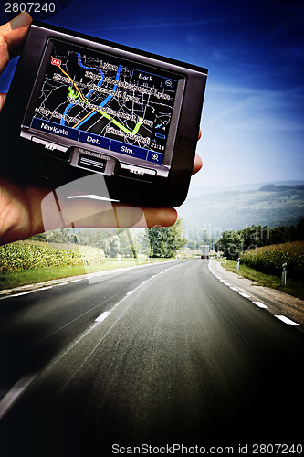 Image of GPS in a man hand