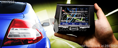 Image of Gps in a man hand.