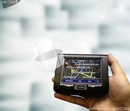 Image of Gps in a man hand.