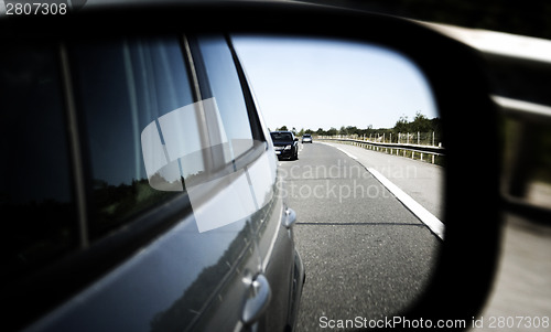 Image of Car mirror reflection