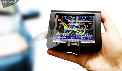 Image of Gps in a man hand.