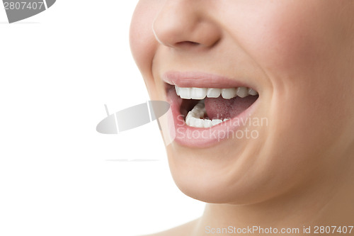 Image of open mouth of woman