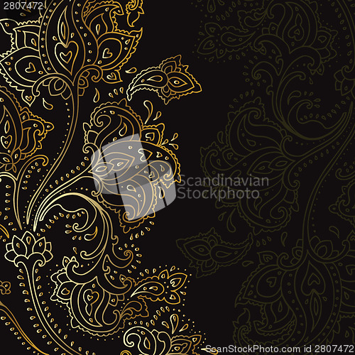 Image of Paisley background. Hand Drawn ornament.